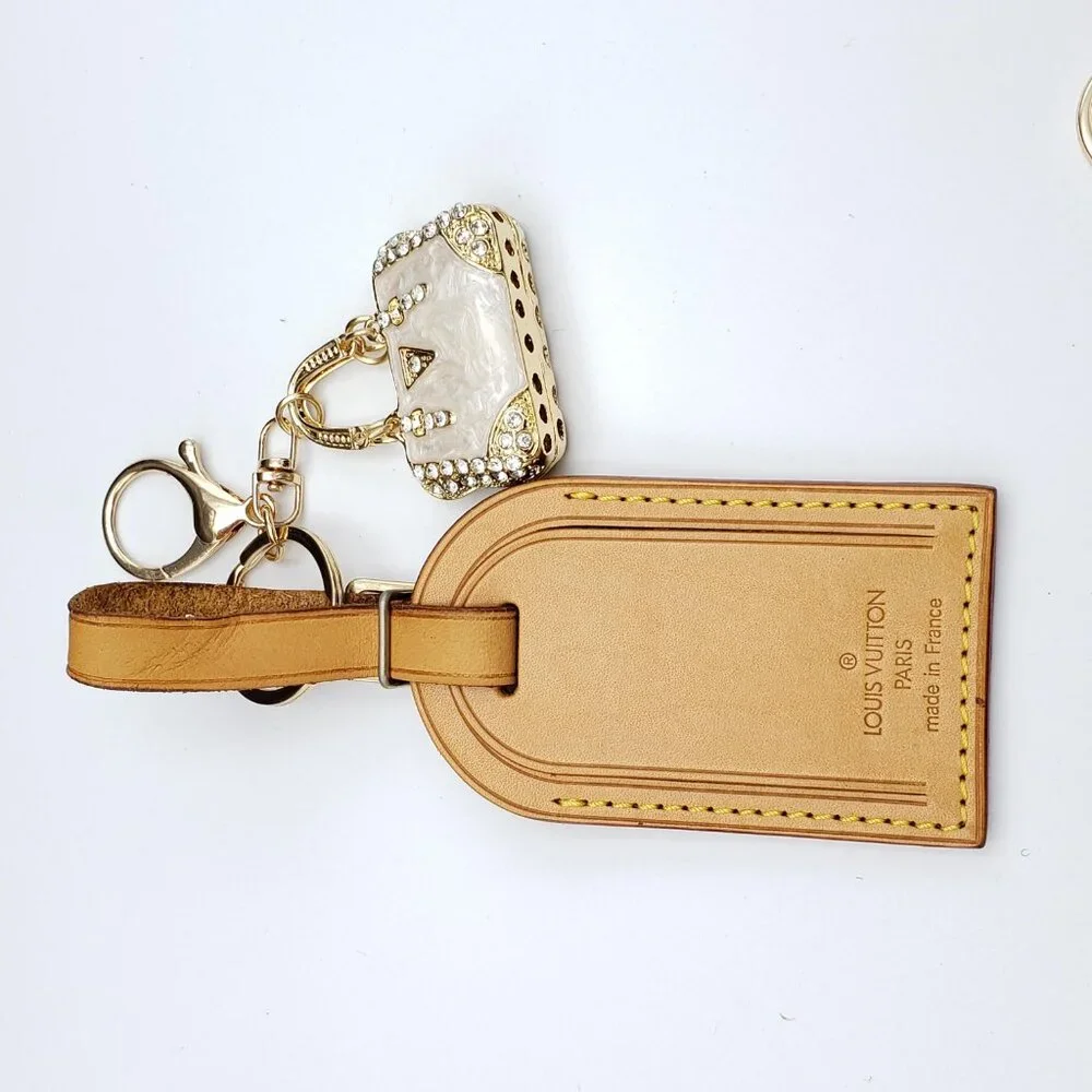 Authentic Louis Vuitton Luggage Nametag with Unbranded Keycharm